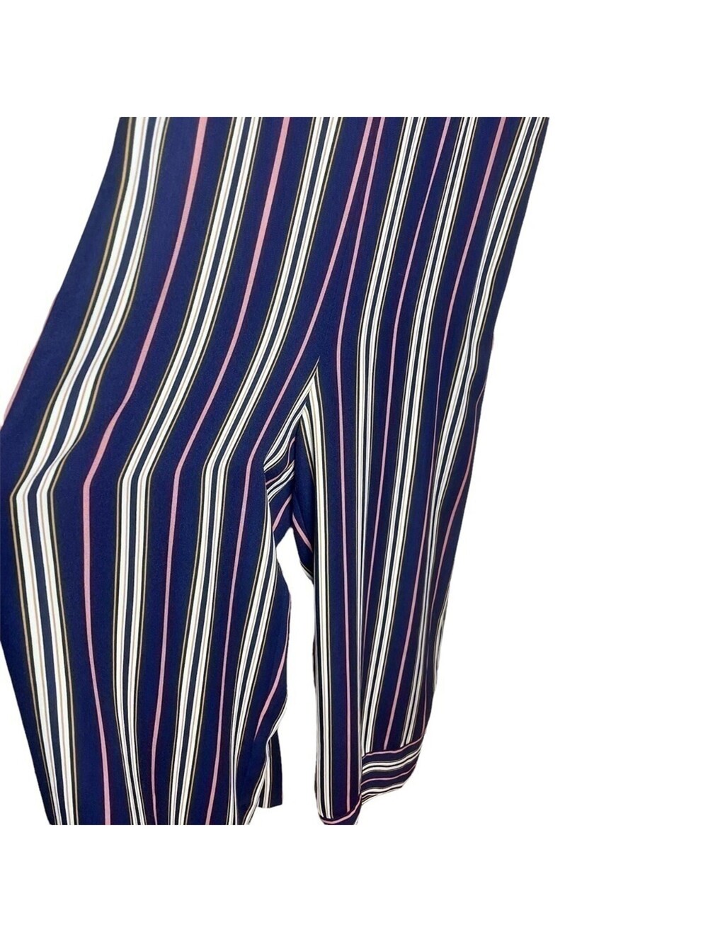 Xhilaration Womens Navy Blue Striped Wide Leg Cropped Jumpsuit Sleeveless Size S - Picture 6 of 13
